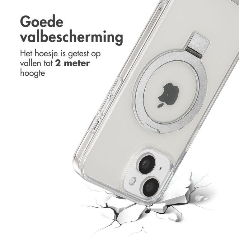Accezz Ring Stand Backcover met MagSafe Apple iPhone 15 - Transparant - Afbeelding 9