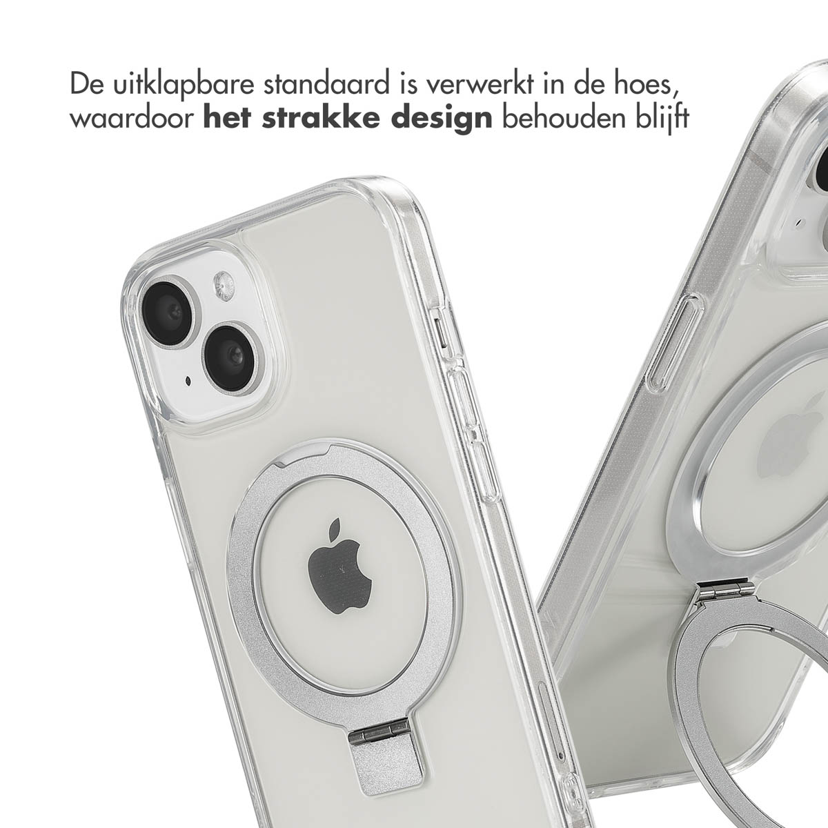 Accezz Ring Stand Backcover met MagSafe Apple iPhone 15 - Transparant - Afbeelding 5