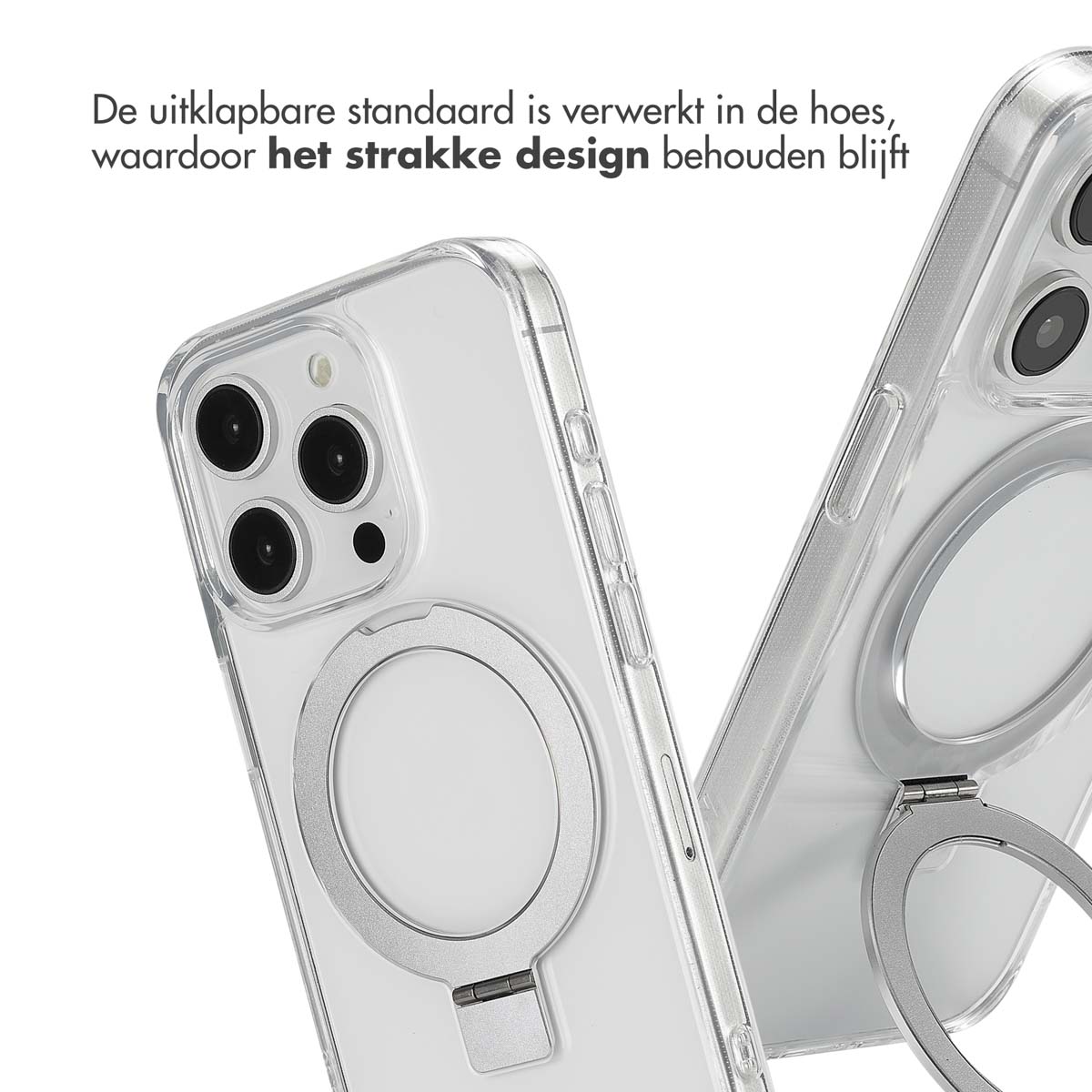 Accezz Ring Stand Backcover met MagSafe Apple iPhone 15 Pro - Transparant - Afbeelding 2