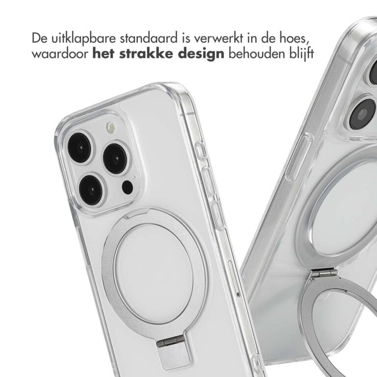 Accezz Ring Stand Backcover met MagSafe Apple iPhone 15 Pro - Transparant - Afbeelding 5