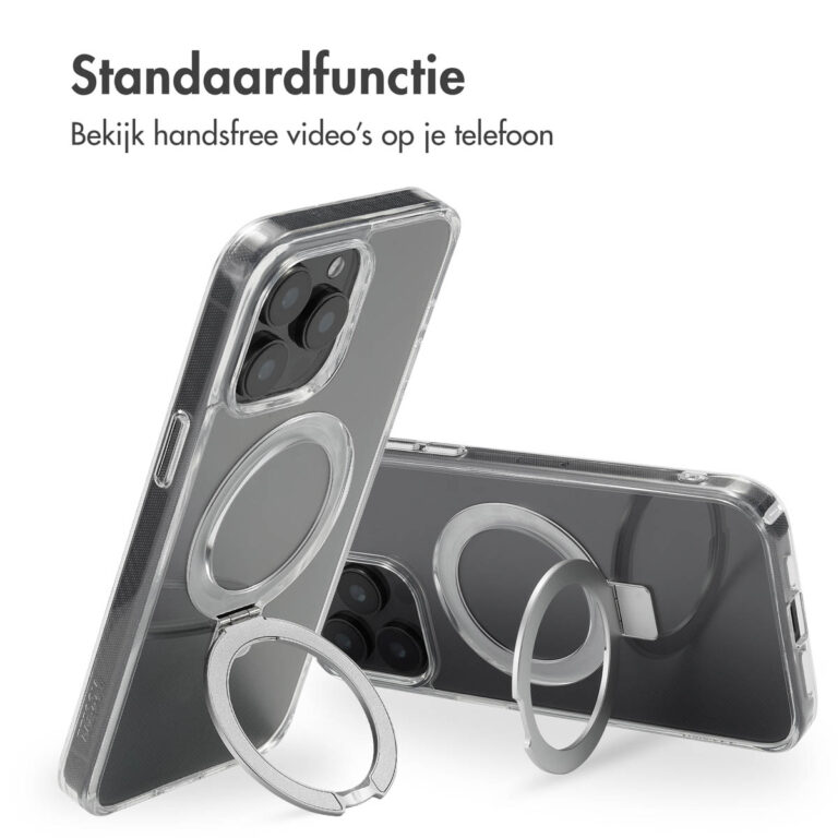 Accezz Ring Stand Backcover met MagSafe Apple iPhone 15 Pro Max - Transparant - Afbeelding 10