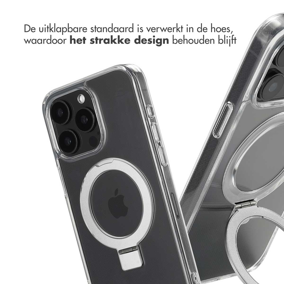 Accezz Ring Stand Backcover met MagSafe Apple iPhone 15 Pro Max - Transparant - Afbeelding 6