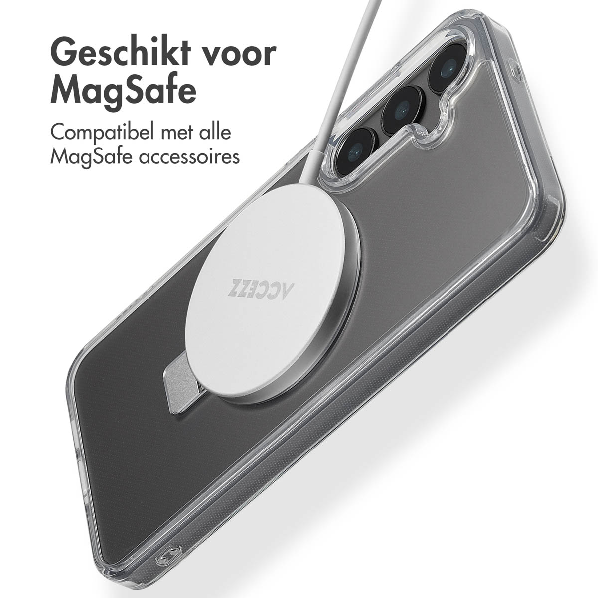 Accezz Ring Stand Backcover met MagSafe Samsung Galaxy S24 Plus - Transparant - Afbeelding 4