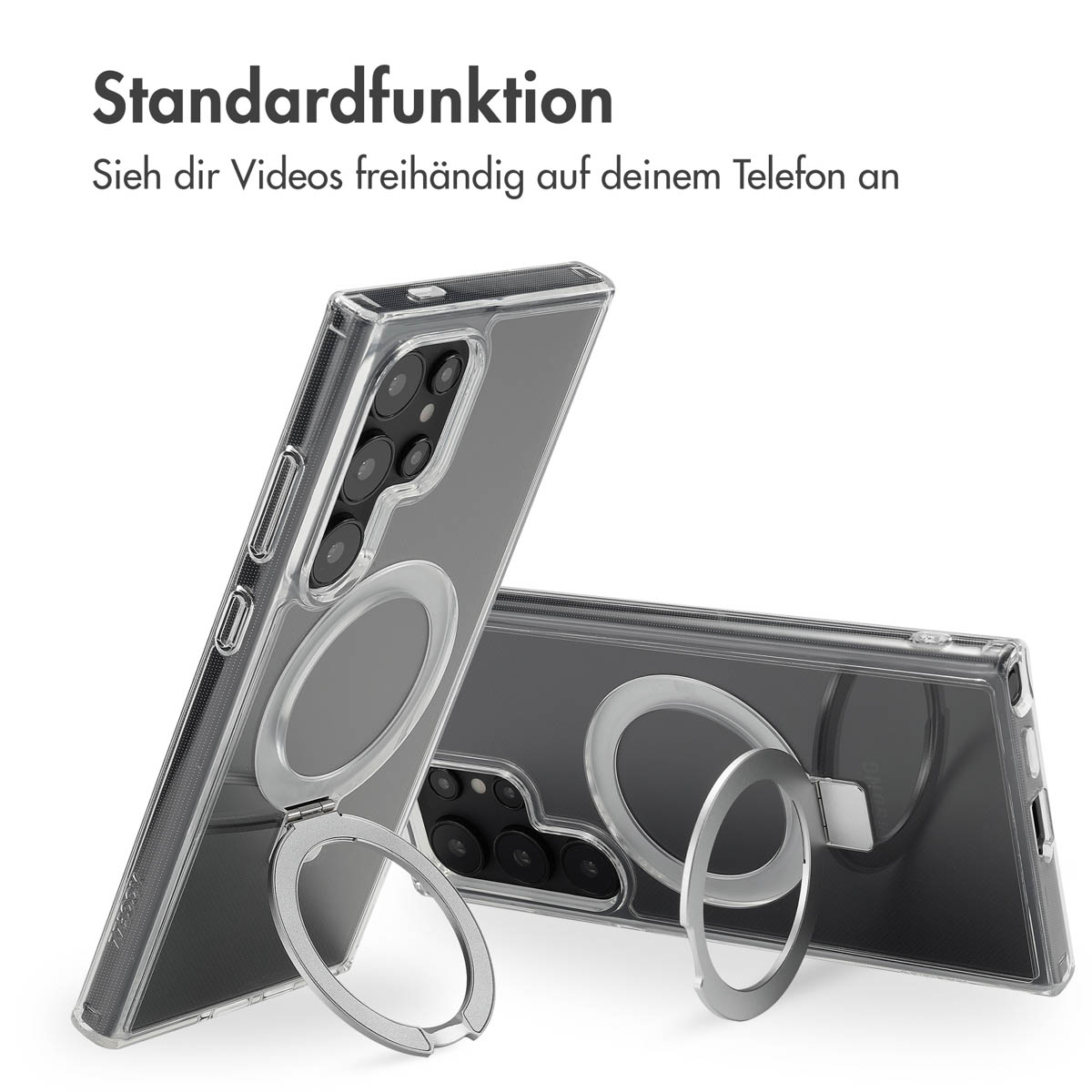 Accezz Ring Stand Backcover met MagSafe Samsung Galaxy S24 Ultra - Transparant - Afbeelding 9