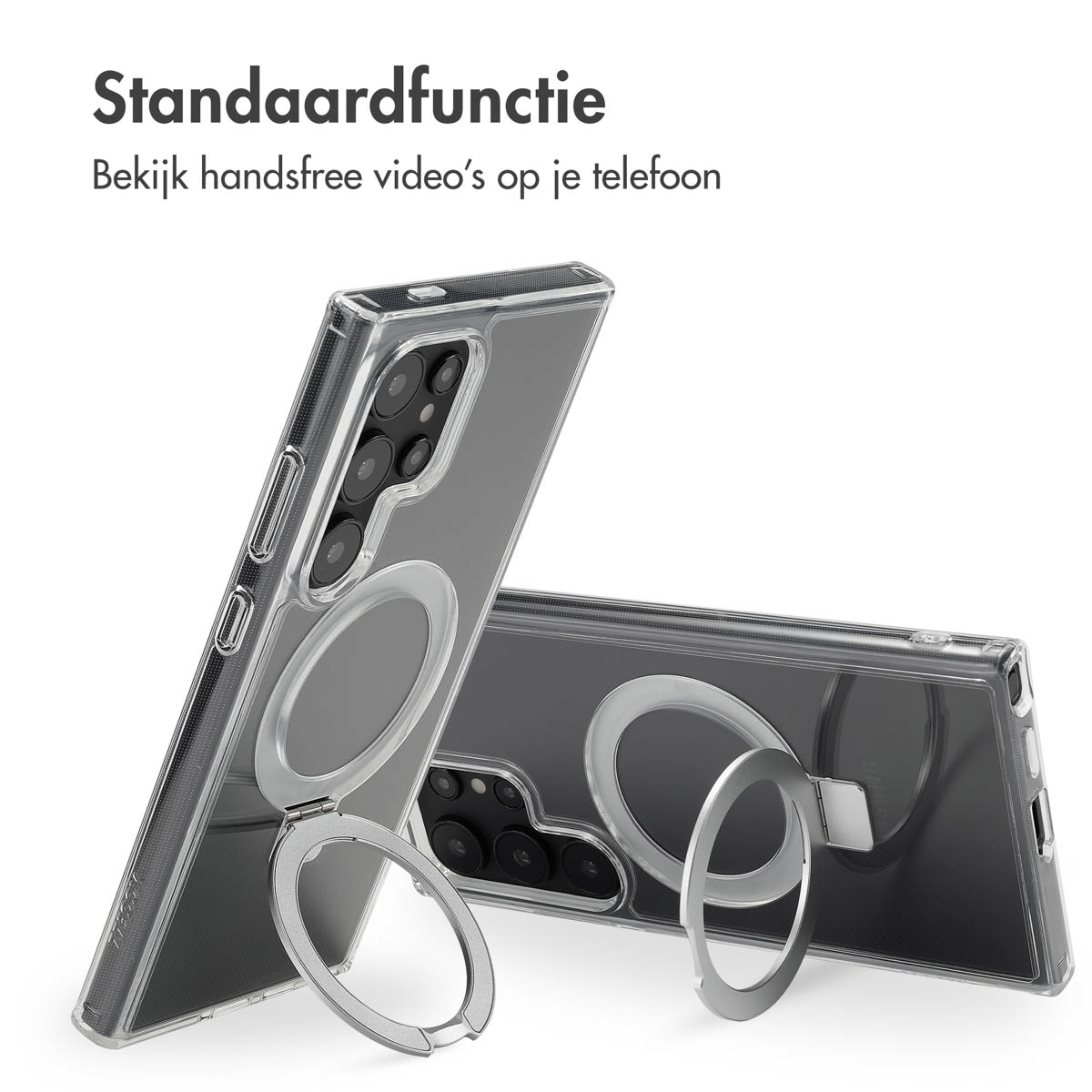 Accezz Ring Stand Backcover met MagSafe Samsung Galaxy S24 Ultra - Transparant - Afbeelding 8