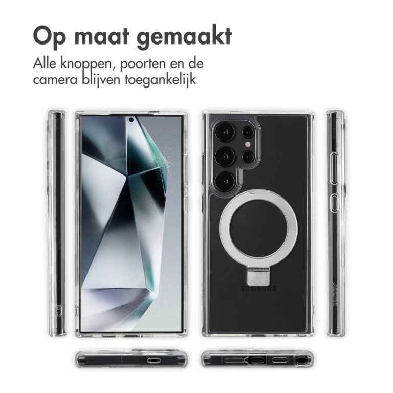 Accezz Ring Stand Backcover met MagSafe Samsung Galaxy S24 Ultra - Transparant - Afbeelding 8