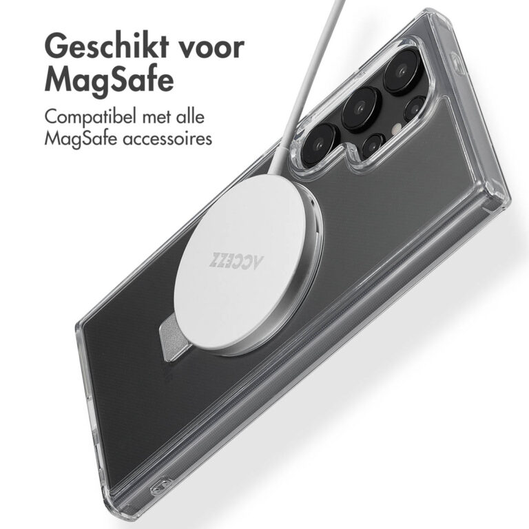 Accezz Ring Stand Backcover met MagSafe Samsung Galaxy S24 Ultra - Transparant - Afbeelding 7