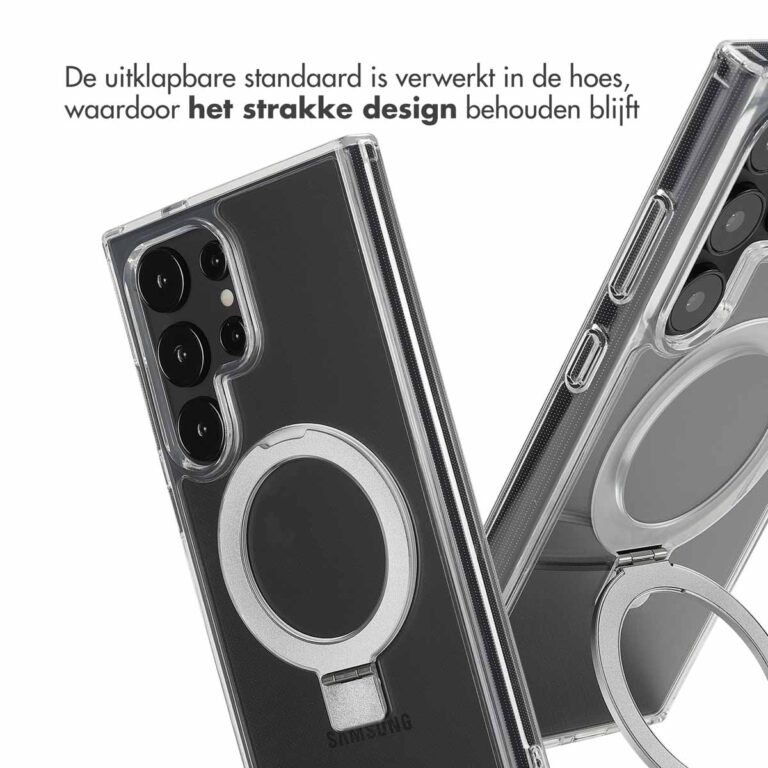 Accezz Ring Stand Backcover met MagSafe Samsung Galaxy S24 Ultra - Transparant - Afbeelding 5