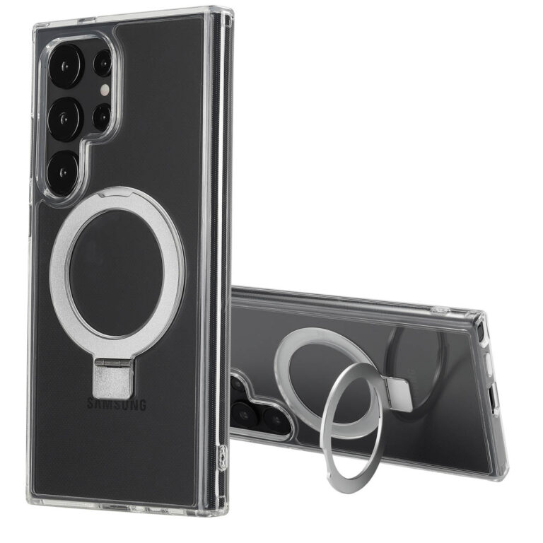 Accezz Ring Stand Backcover met MagSafe Samsung Galaxy S24 Ultra - Transparant - Afbeelding 4