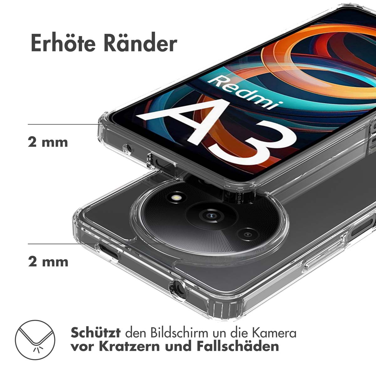 Accezz Xtreme Impact Backcover Xiaomi Redmi A3 - Transparant - Afbeelding 7