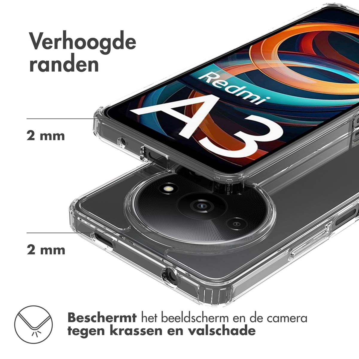 Accezz Xtreme Impact Backcover Xiaomi Redmi A3 - Transparant - Afbeelding 9
