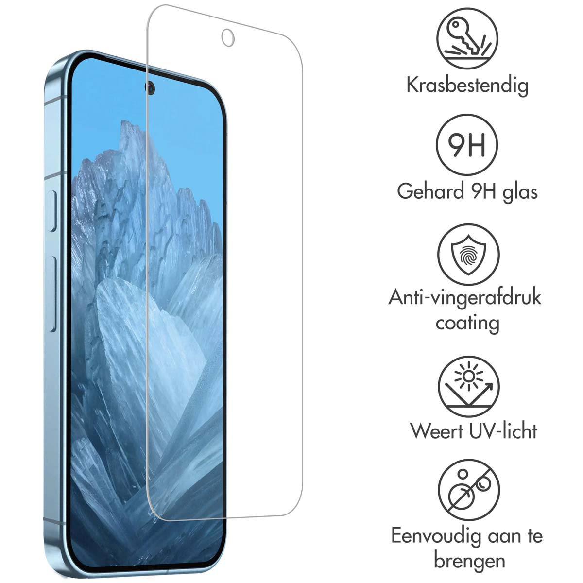 Accezz Gehard Glas Screenprotector Google Pixel 9 / 9 Pro - Afbeelding 4