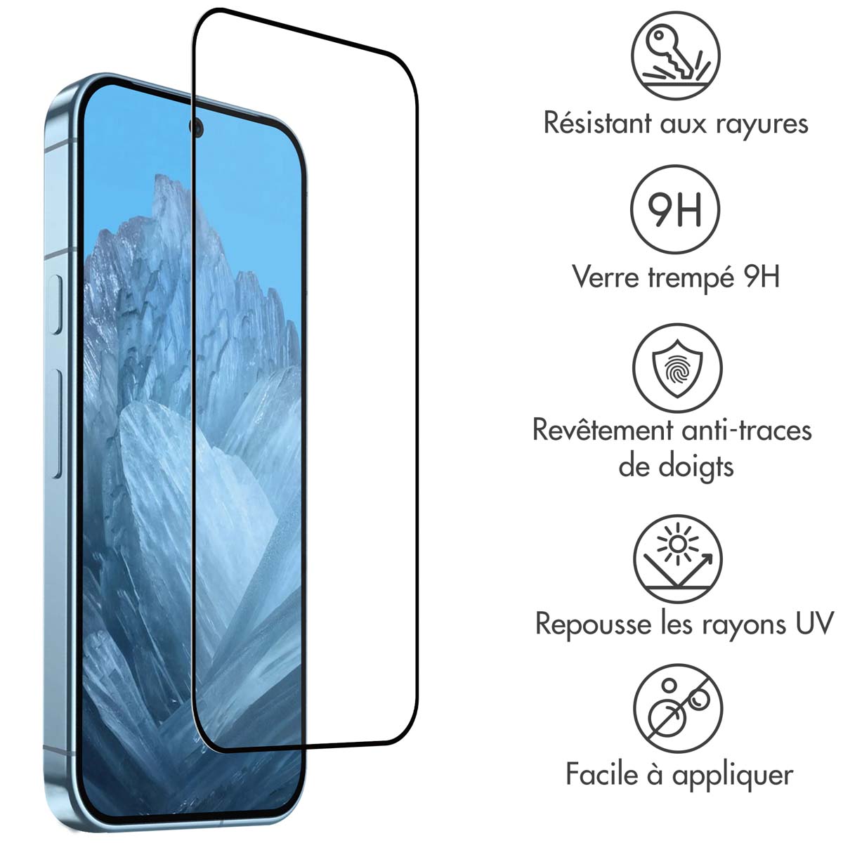 Accezz Gehard Glas Full Cover Screenprotector Google Pixel 9 / 9 Pro - Afbeelding 5