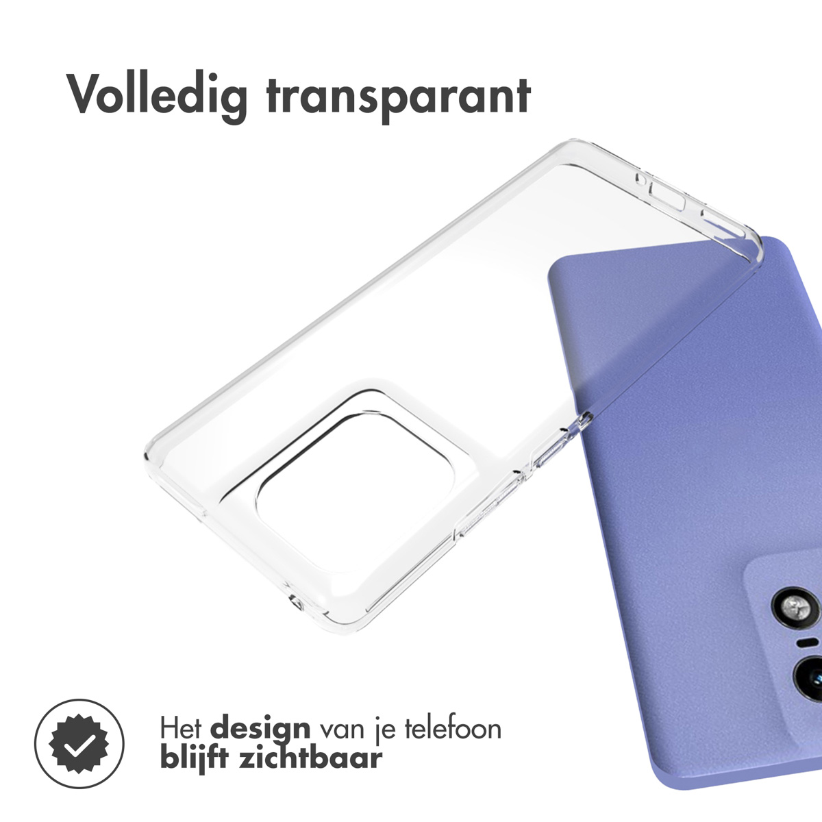 Accezz Clear Backcover Motorola Edge 50 Pro - Transparant - Afbeelding 6