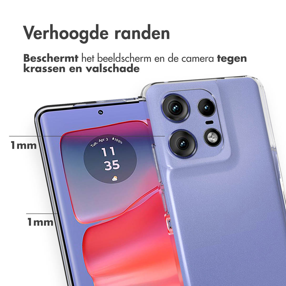 Accezz Clear Backcover Motorola Edge 50 Pro - Transparant - Afbeelding 9