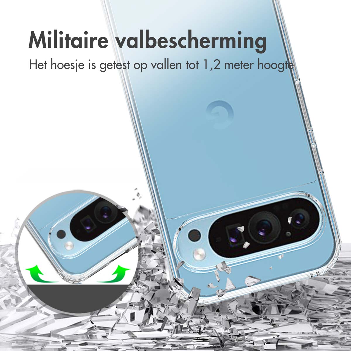 Accezz Xtreme Impact Backcover Google Pixel 9 / 9 Pro - Transparant - Afbeelding 4