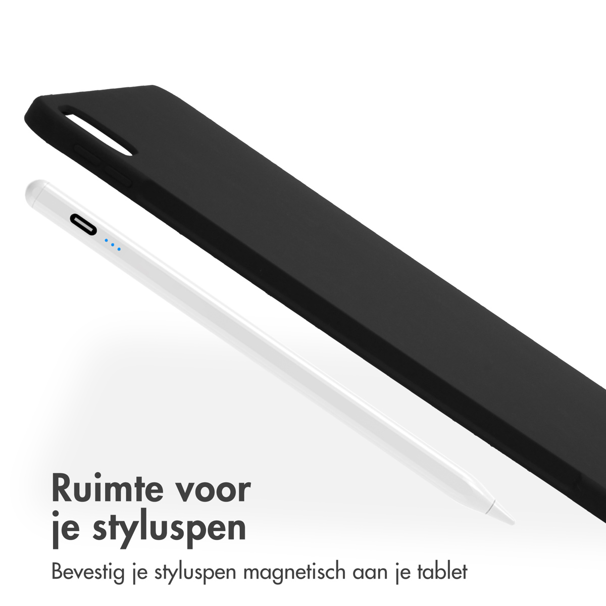 Accezz Liquid Silicone Backcover met penhouder Apple iPad Pro 13 (2025) M5 / (2024) M4 - Zwart - Afbeelding 10