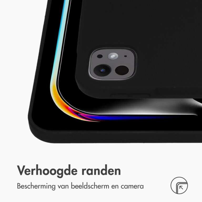 Accezz Liquid Silicone Backcover met penhouder Apple iPad Pro 13 (2024) M4 - Zwart - Afbeelding 10