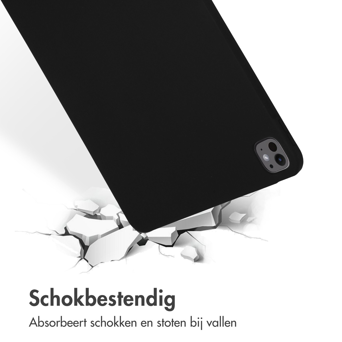 Accezz Liquid Silicone Backcover met penhouder Apple iPad Pro 13 (2025) M5 / (2024) M4 - Zwart - Afbeelding 7