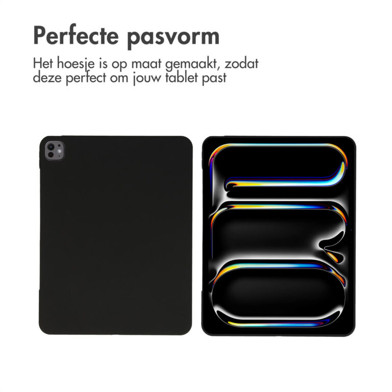 Accezz Liquid Silicone Backcover met penhouder Apple iPad Pro 13 (2024) M4 - Zwart - Afbeelding 8