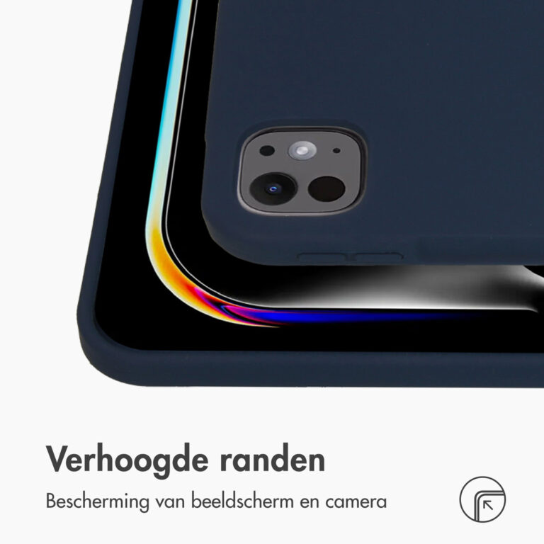 Accezz Liquid Silicone Backcover met penhouder Apple iPad Pro 13 (2024) M4 - Donkerblauw - Afbeelding 10
