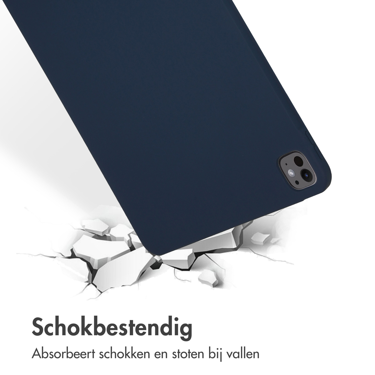 Accezz Liquid Silicone Backcover met penhouder Apple iPad Pro 13 (2025) M5 / (2024) M4 - Donkerblauw - Afbeelding 9