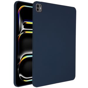 Accezz Liquid Silicone Backcover met penhouder Apple iPad Pro 13 (2025) M5 / (2024) M4 - Donkerblauw