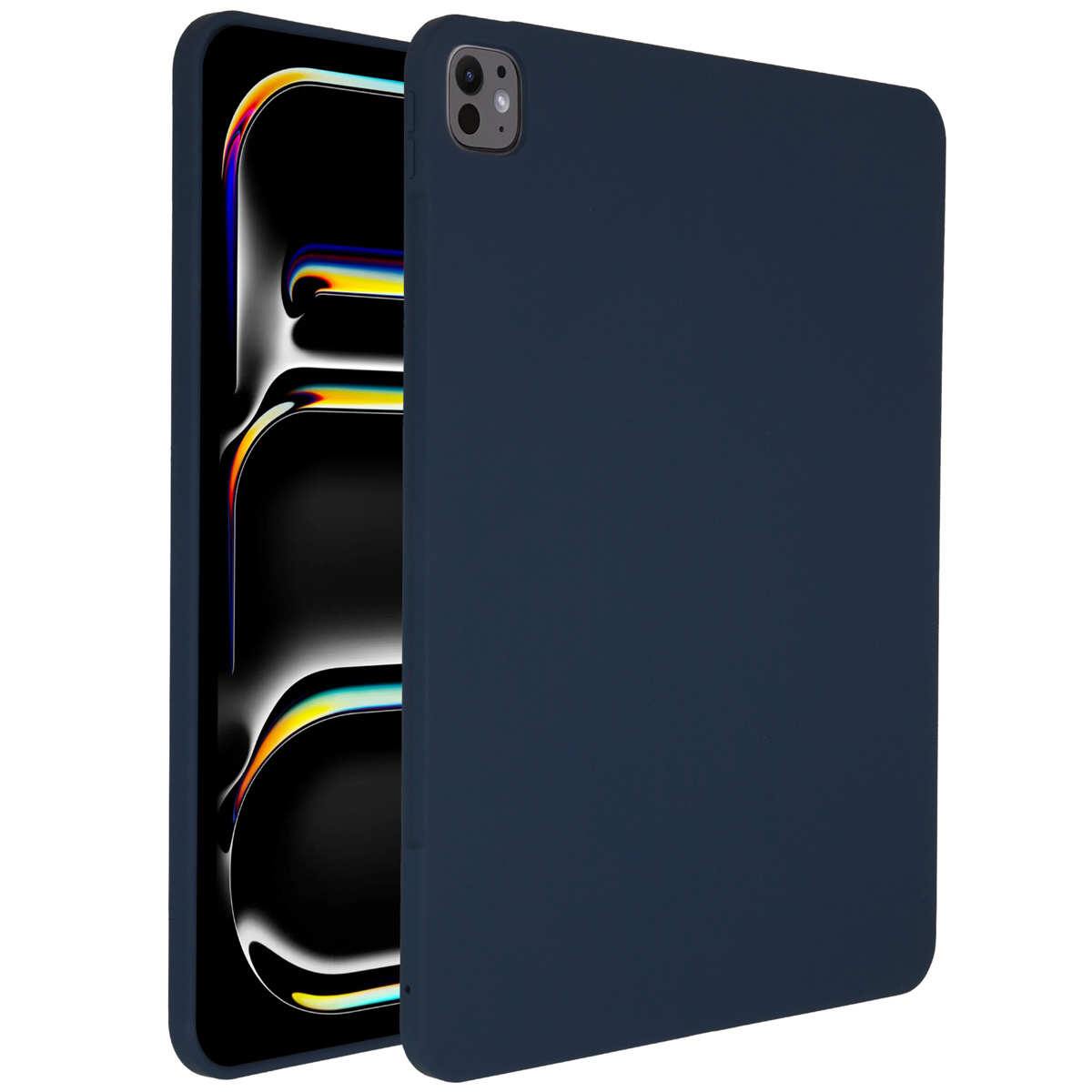Accezz Liquid Silicone Backcover met penhouder Apple iPad Pro 13 (2025) M5 / (2024) M4 - Donkerblauw - Afbeelding 7