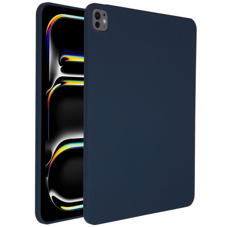 Accezz Liquid Silicone Backcover met penhouder Apple iPad Pro 13 (2024) M4 - Donkerblauw - Afbeelding 7
