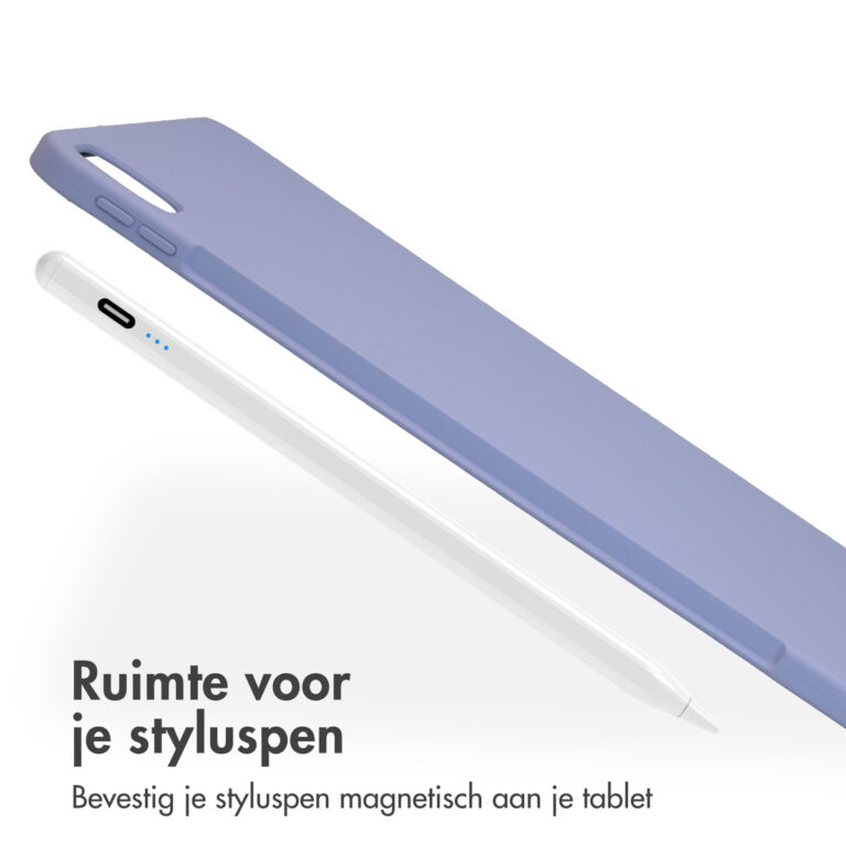 Accezz Liquid Silicone Backcover met penhouder Apple iPad Pro 13 (2024) M4 - Lila - Afbeelding 10