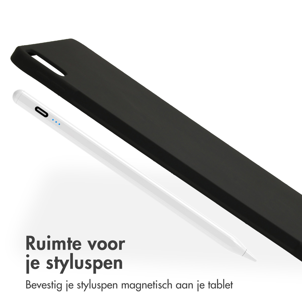 Accezz Liquid Silicone Backcover met penhouder Apple iPad Air 13 inch (2025) M3 / (2024) M2 - Zwart - Afbeelding 10