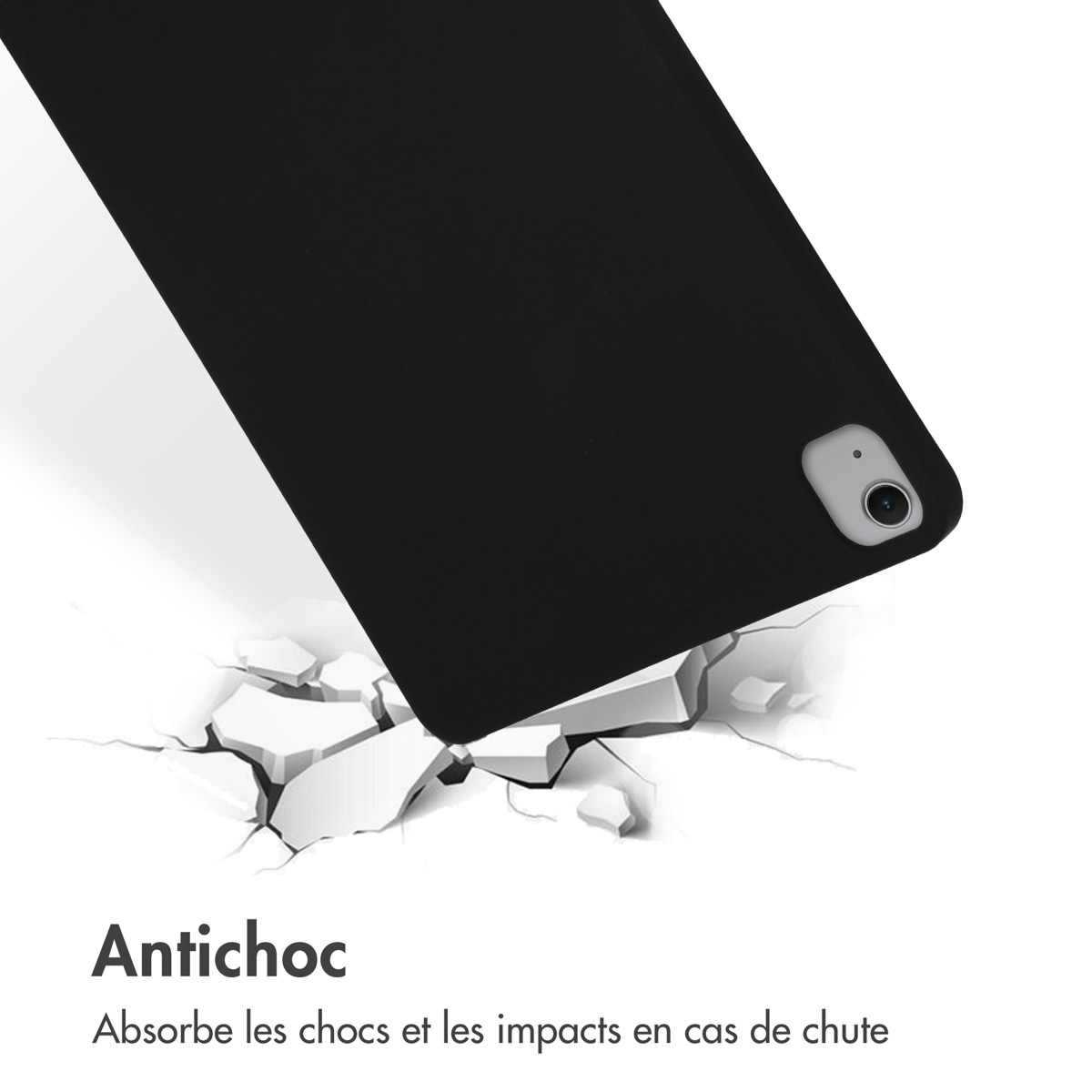 Accezz Liquid Silicone Backcover met penhouder Apple iPad Air 13 inch (2025) M3 / (2024) M2 - Zwart - Afbeelding 8