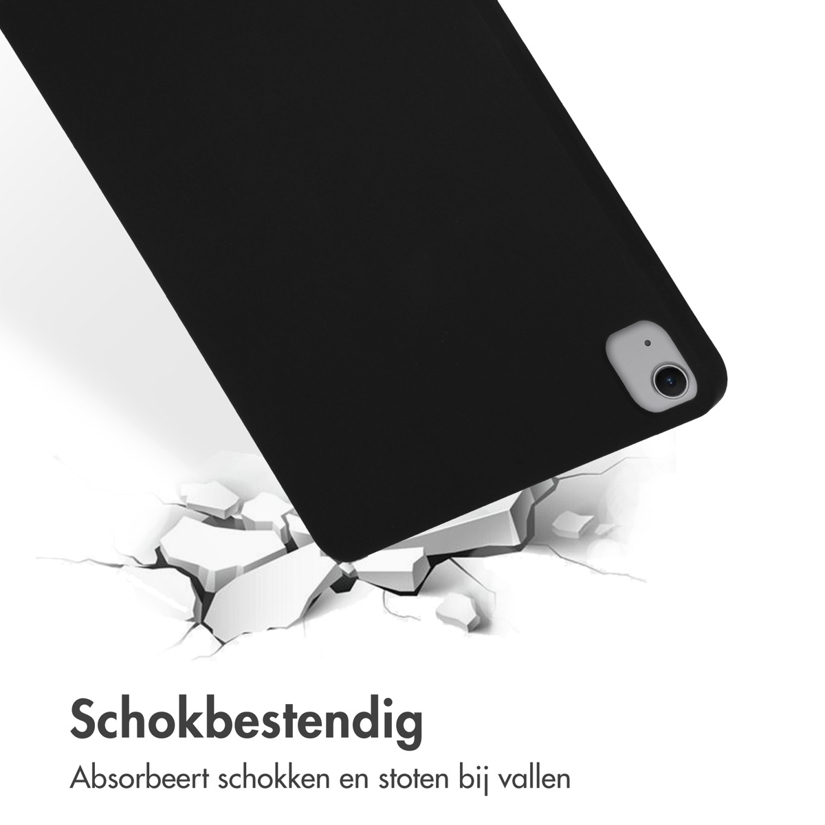 Accezz Liquid Silicone Backcover met penhouder Apple iPad Air 13 inch (2025) M3 / (2024) M2 - Zwart - Afbeelding 7