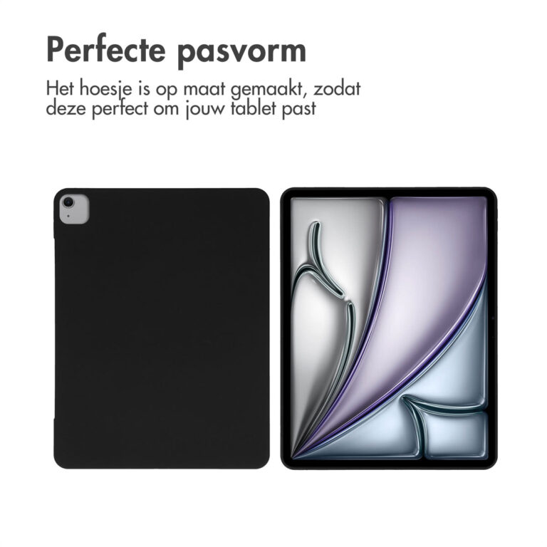 Accezz Liquid Silicone Backcover met penhouder Apple iPad Air 13 inch (2025) M3 / (2024) M2 - Zwart - Afbeelding 8