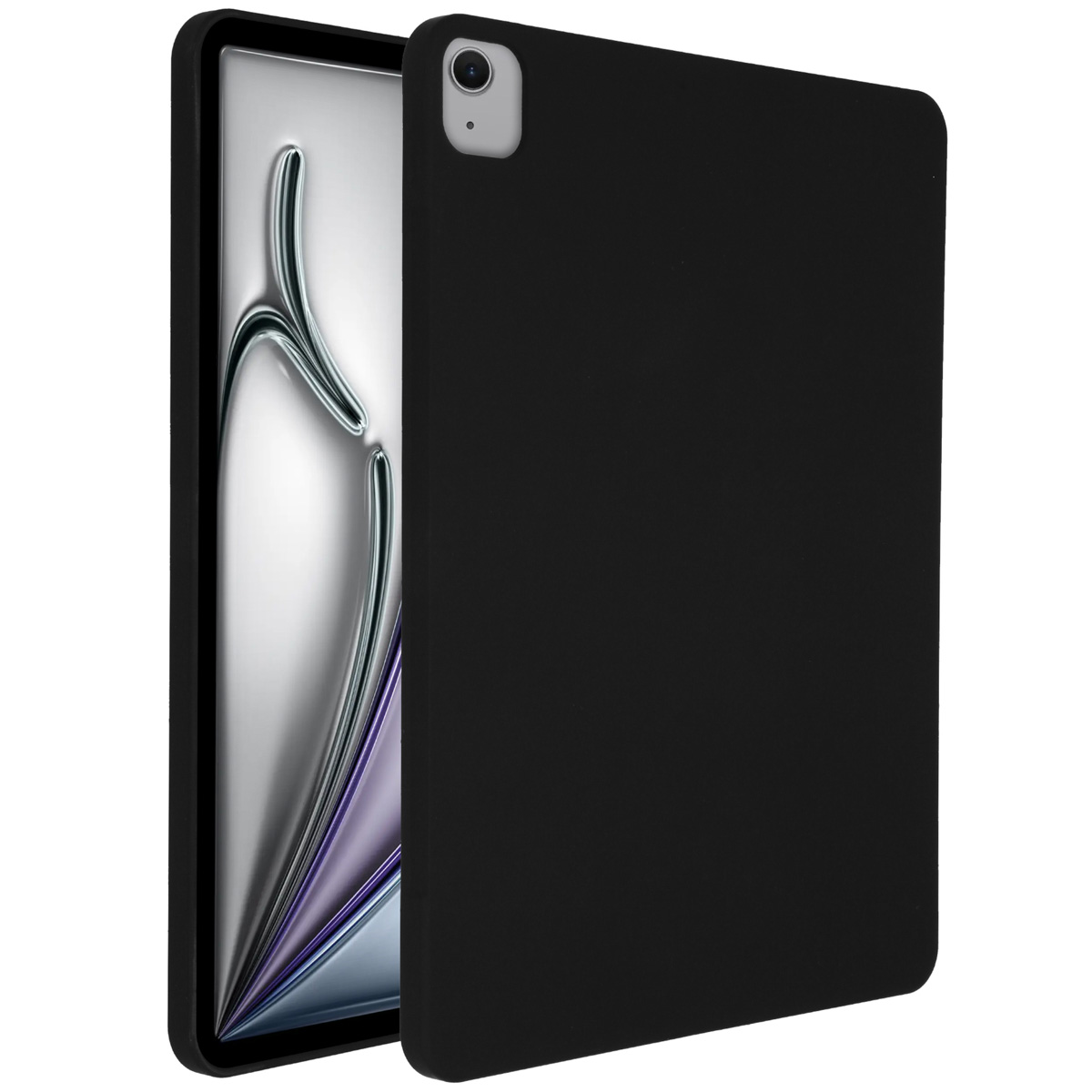 Accezz Liquid Silicone Backcover met penhouder Apple iPad Air 13 inch (2025) M3 / (2024) M2 - Zwart - Afbeelding 3