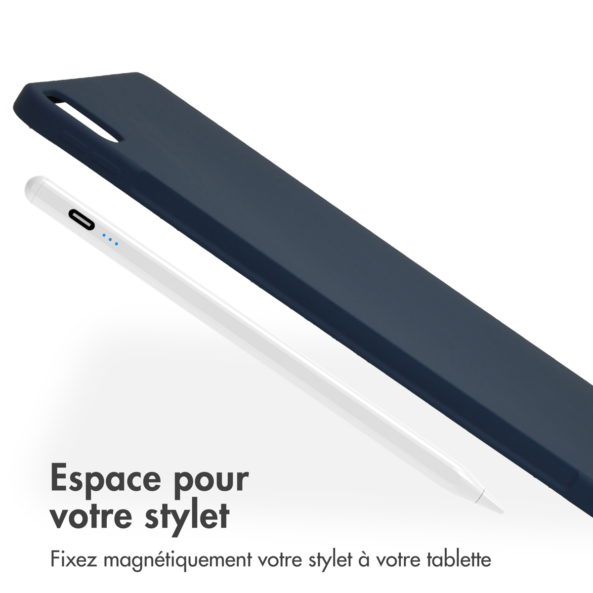 Accezz Liquid Silicone Backcover met penhouder Apple iPad Air 13 inch (2025) M3 / (2024) M2 - Donkerblauw - Afbeelding 10