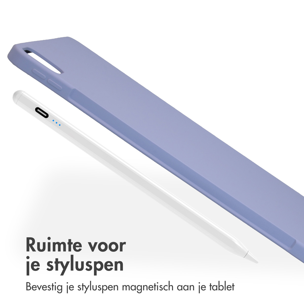 Accezz Liquid Silicone Backcover met penhouder Apple iPad Air 13 inch (2025) M3 / (2024) M2 - Lila - Afbeelding 10