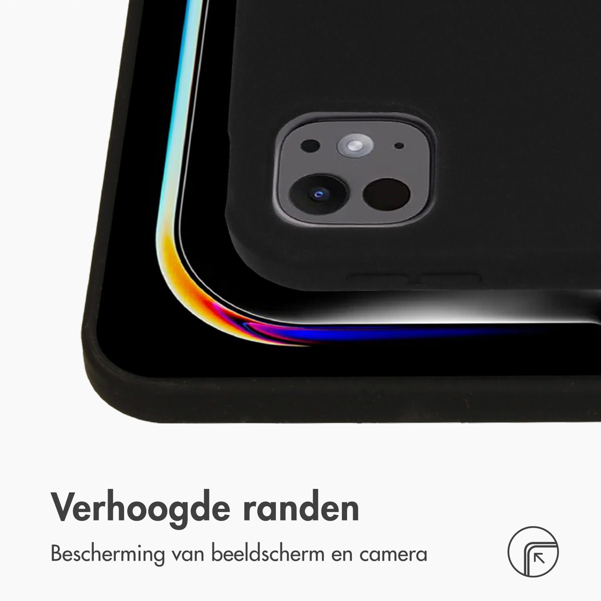 Accezz Liquid Silicone Backcover met penhouder Apple iPad Pro 11 (2025) M5 / (2024) M4 - Zwart - Afbeelding 10