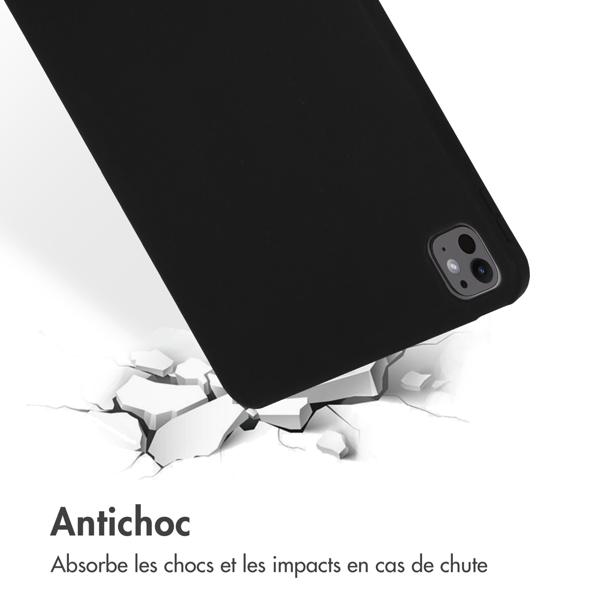 Accezz Liquid Silicone Backcover met penhouder Apple iPad Pro 11 (2025) M5 / (2024) M4 - Zwart - Afbeelding 8