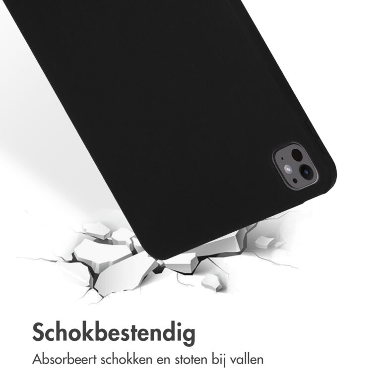Accezz Liquid Silicone Backcover met penhouder Apple iPad Pro 11 (2024) M4 - Zwart - Afbeelding 9
