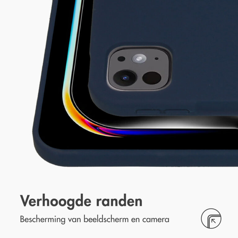 Accezz Liquid Silicone Backcover met penhouder Apple iPad Pro 11 (2024) M4 - Donkerblauw - Afbeelding 10