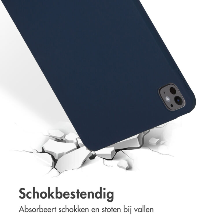 Accezz Liquid Silicone Backcover met penhouder Apple iPad Pro 11 (2024) M4 - Donkerblauw - Afbeelding 9