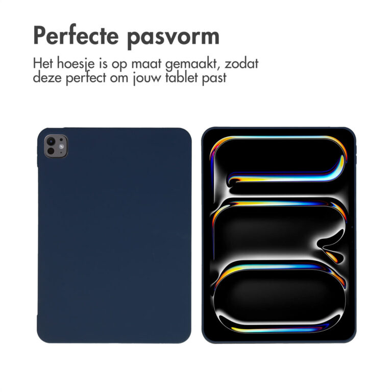 Accezz Liquid Silicone Backcover met penhouder Apple iPad Pro 11 (2024) M4 - Donkerblauw - Afbeelding 8