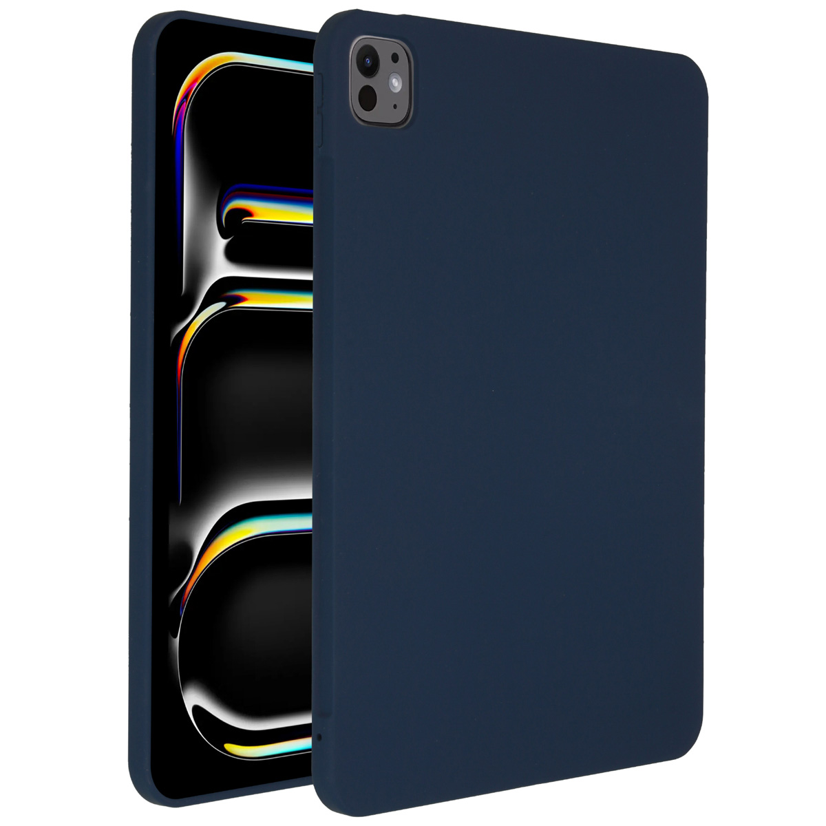 Accezz Liquid Silicone Backcover met penhouder Apple iPad Pro 11 (2025) M5 / (2024) M4 - Donkerblauw - Afbeelding 3