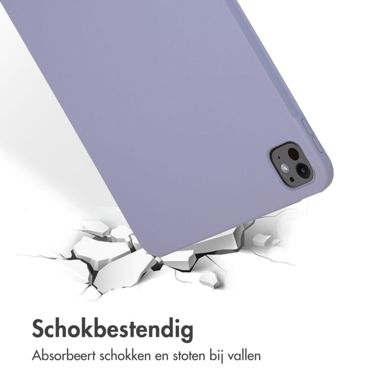 Accezz Liquid Silicone Backcover met penhouder Apple iPad Pro 11 (2024) M4 - Lila - Afbeelding 9