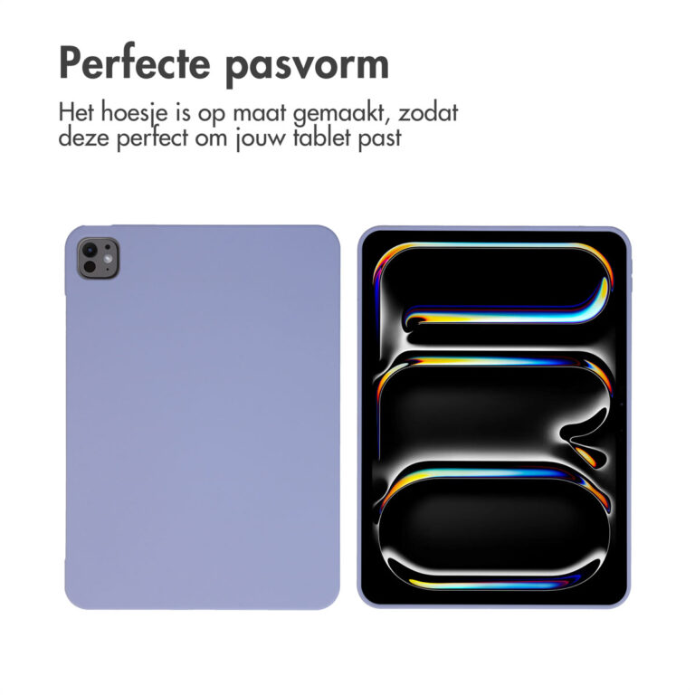 Accezz Liquid Silicone Backcover met penhouder Apple iPad Pro 11 (2024) M4 - Lila - Afbeelding 8