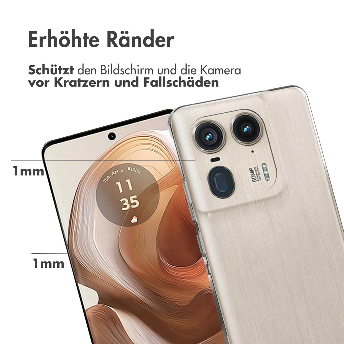 Accezz Clear Backcover Motorola Edge 50 Ultra - Transparant - Afbeelding 7