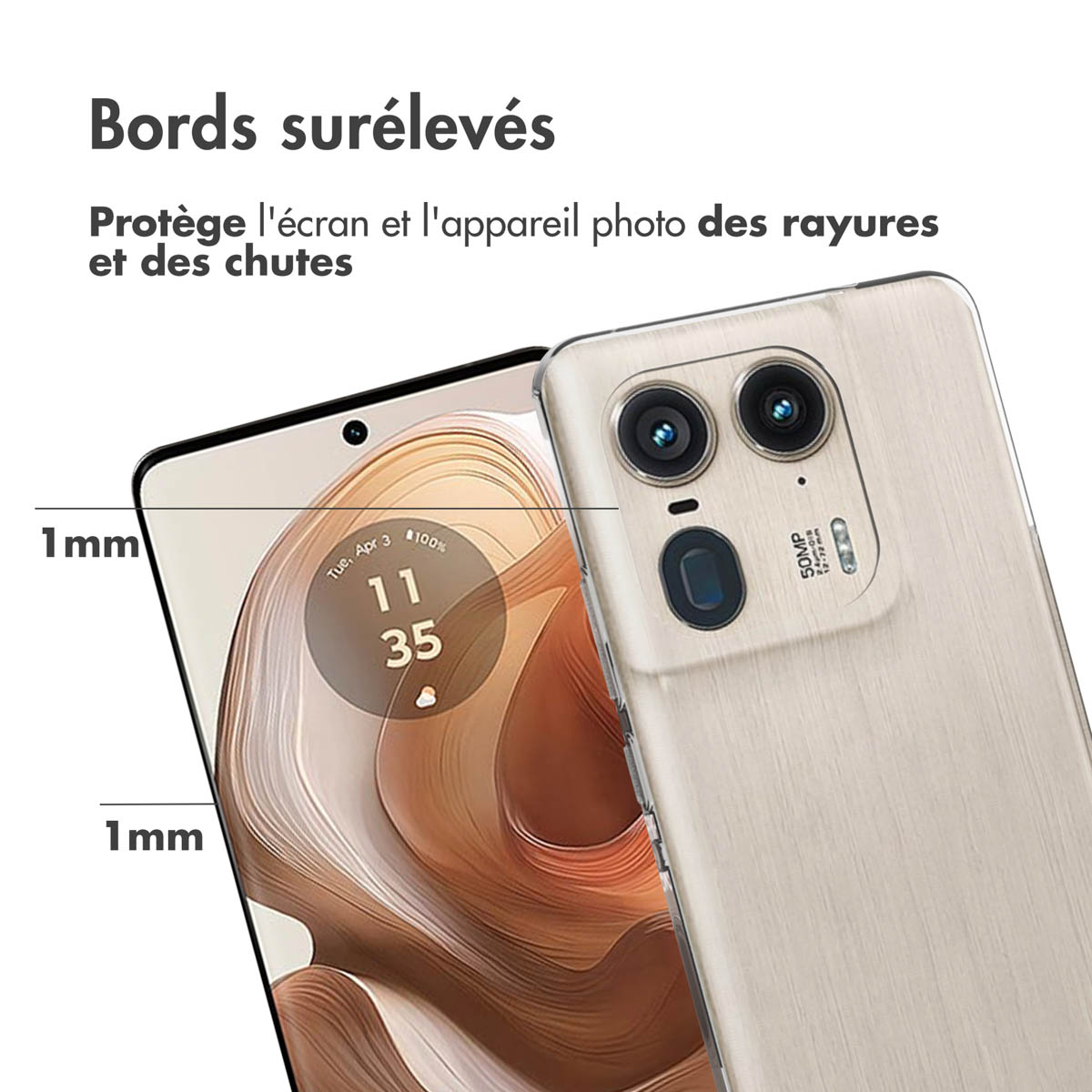 Accezz Clear Backcover Motorola Edge 50 Ultra - Transparant - Afbeelding 8