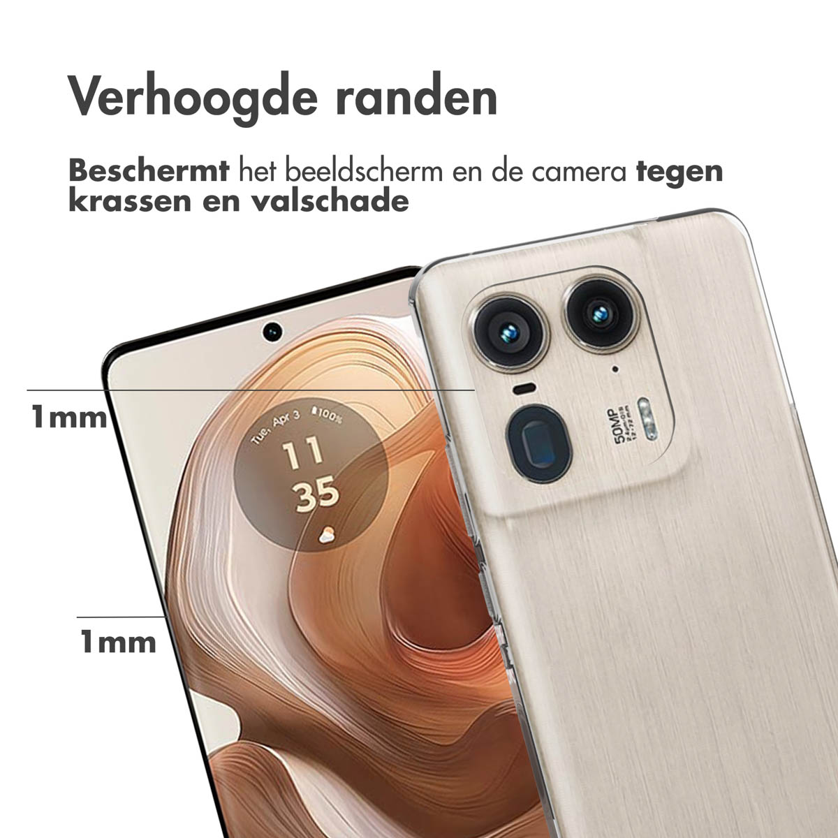 Accezz Clear Backcover Motorola Edge 50 Ultra - Transparant - Afbeelding 9