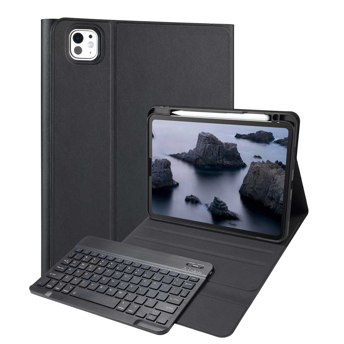 Accezz QWERTY Bluetooth Keyboard Bookcase iPad Pro 11 (2025) M5 / (2024) M4 - Zwart - Afbeelding 2